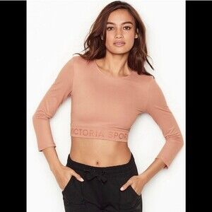 Victoria’s Secret Sport Long Sleeve Logo Crop NWT Medium
